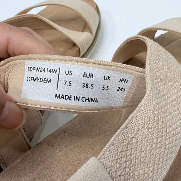 Dream Pairs Women's Nude Comfortable Low Wedge Sandals / Size-7.5 - Picture 6 of 8